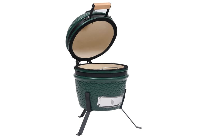 Kullgrill med röyker Kamado keramisk 56 cm grönn - grönn - Hage - Griller - Røyk & røykgriller