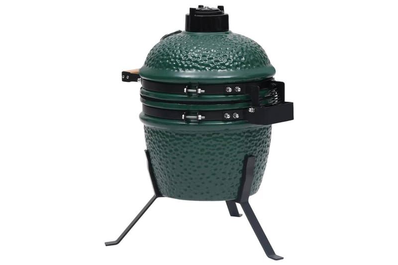 Kullgrill med röyker Kamado keramisk 56 cm grönn - grönn - Hage - Griller - Røyk & røykgriller