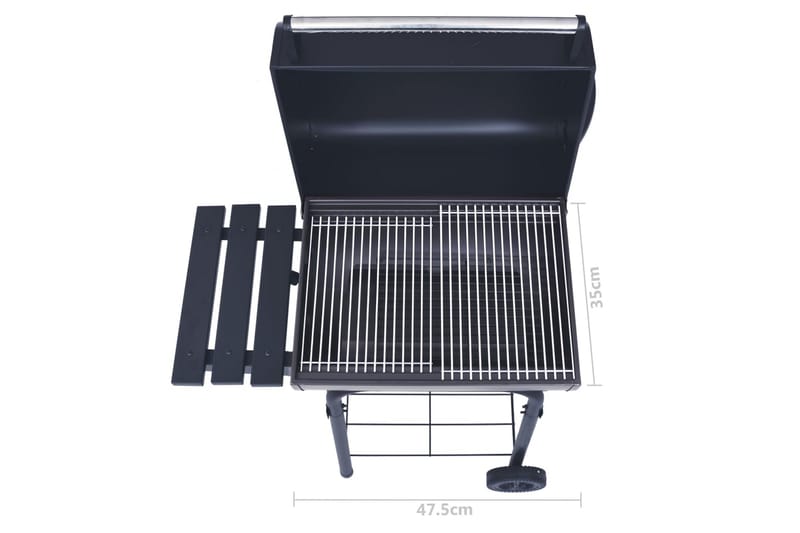 Røykgrill med bunnhylle kull svart - Svart - Hage - Griller - Kullgrill - Kulegrill