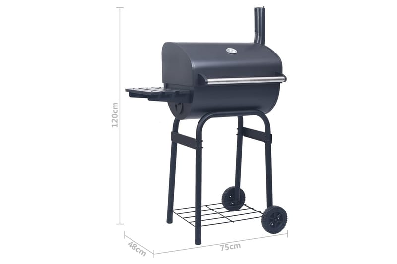 Røykgrill med bunnhylle kull svart - Svart - Hage - Griller - Kullgrill - Kulegrill