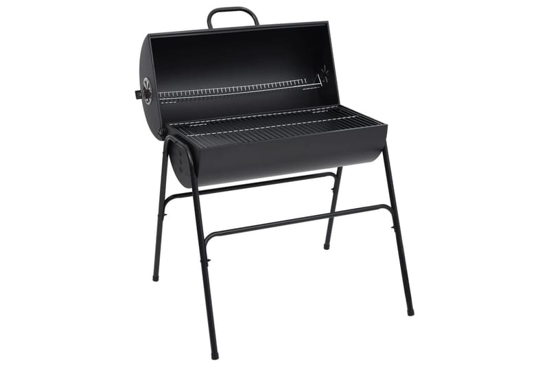 Tønnegrill med 2 grillrister svart 80x95x90 cm stål - Svart - Hage - Griller - Kullgrill