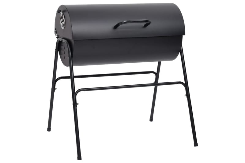 Tønnegrill med 2 grillrister svart 80x95x90 cm stål - Svart - Hage - Griller - Kullgrill