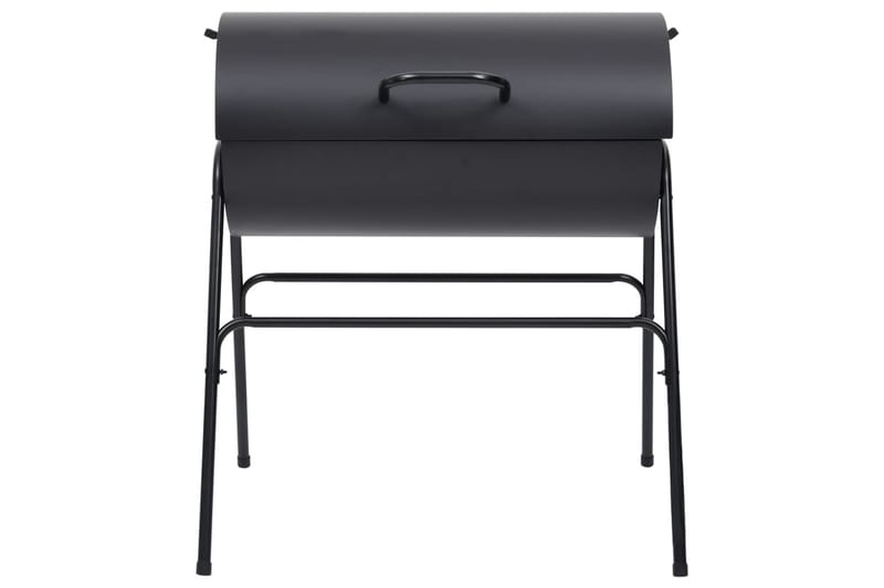 Tønnegrill med 2 grillrister svart 80x95x90 cm stål - Svart - Kullgrill - Grilltønner