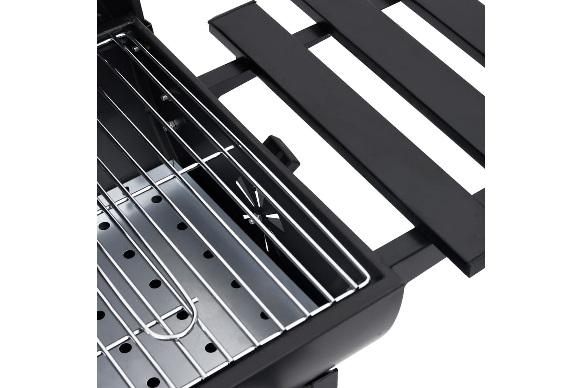 Tønnegrill med hjul og hyller svart stål 115x85x95 cm - Svart - Hage - Griller - Kullgrill