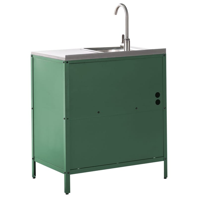 2-delt utekjøkken med vask 2 dører Vilama - Grønn, Sølv - Hage - Griller - Utekjøkken - Komplette utekjøkken
