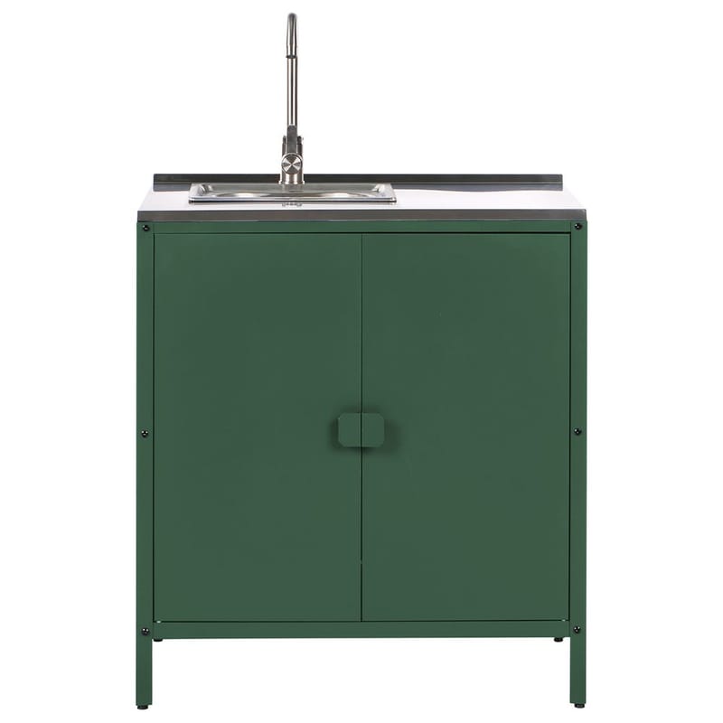 2-delt utekjøkken med vask 2 dører Vilama - Grønn, Sølv - Hage - Griller - Utekjøkken - Komplette utekjøkken