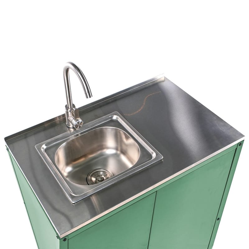 2-delt utekjøkken med vask 2 dører Vilama - Grønn, Sølv - Hage - Griller - Utekjøkken - Komplette utekjøkken