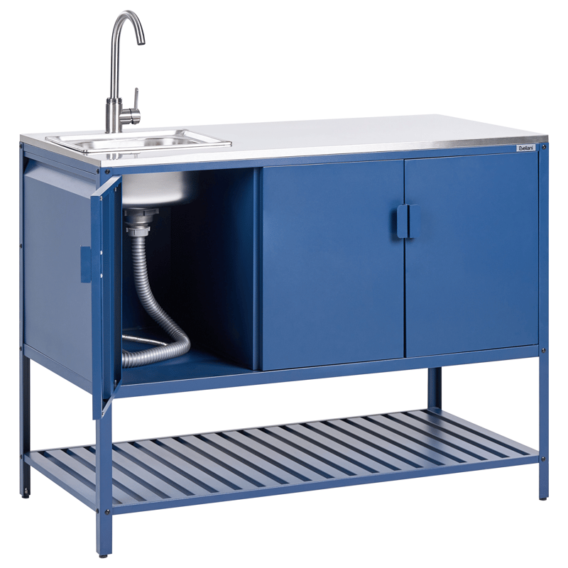 2-delt utekjøkken med vask Maenza Stål - Blå/Sølv - Hage - Griller - Utekjøkken - Komplette utekjøkken