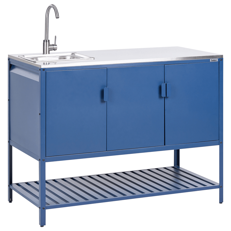 2-delt utekjøkken med vask Maenza Stål - Blå/Sølv - Hage - Griller - Utekjøkken - Komplette utekjøkken