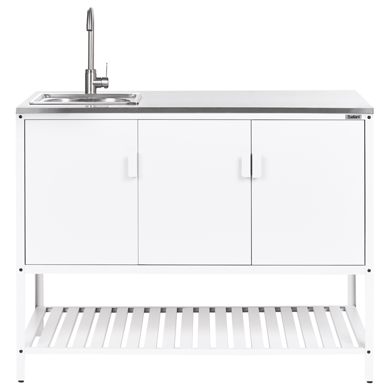 2-delt utekjøkken med vask Maenza Stål - Hvit/svart - Hage - Griller - Utekjøkken - Komplette utekjøkken