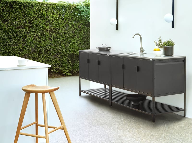 2-delt utekjøkken med vask Maenza Stål - Svart - Hage - Griller - Utekjøkken - Komplette utekjøkken