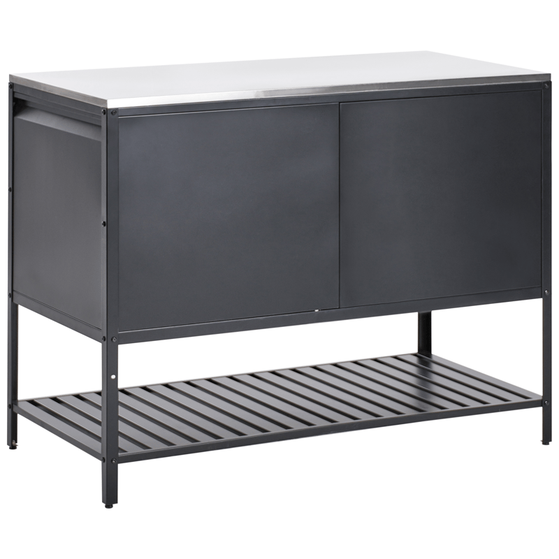 2-delt utekjøkken med vask Maenza Stål - Svart - Hage - Griller - Utekjøkken - Komplette utekjøkken