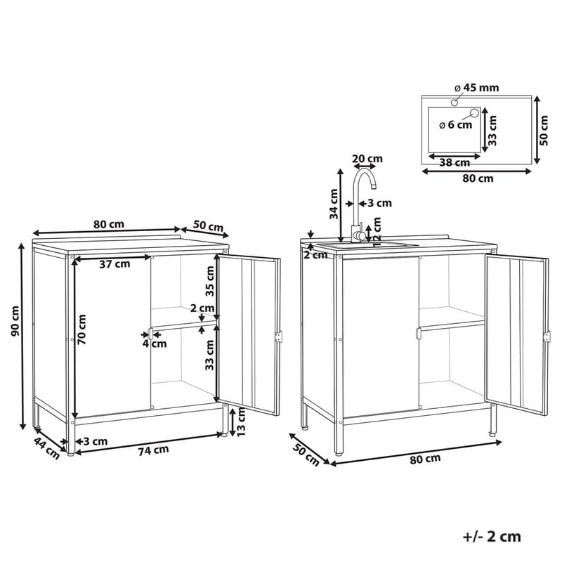 2-delt utekjøkken med vask Vilama - Blå, Sølv - Hage - Griller - Utekjøkken - Komplette utekjøkken