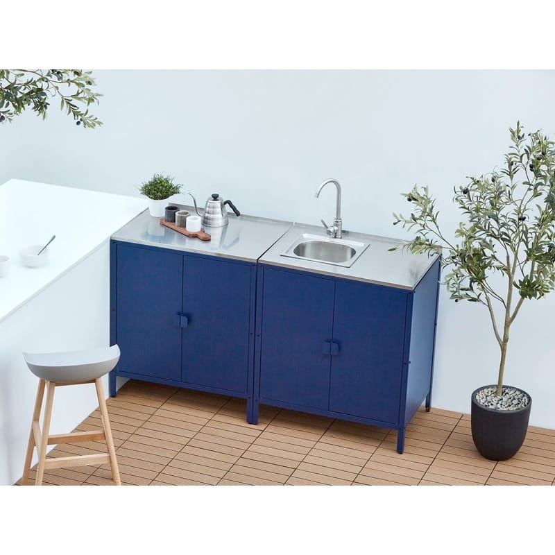 2-delt utekjøkken med vask Vilama - Blå, Sølv - Hage - Griller - Utekjøkken - Komplette utekjøkken