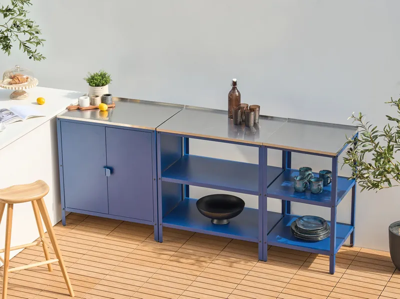 2-delt utekjøkken Vilama Stål - Blå/Sølv - Hage - Griller - Utekjøkken - Komplette utekjøkken