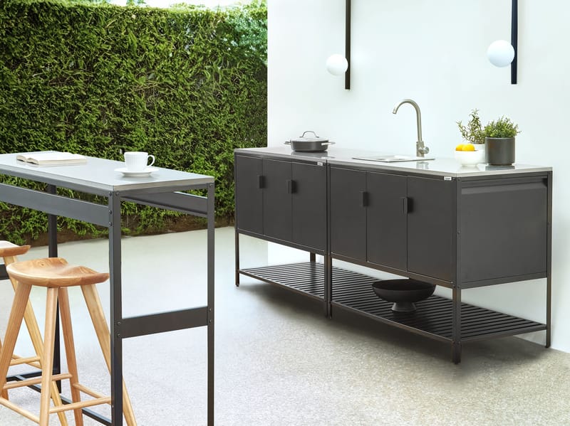 3-delt utekjøkken med vask Maenza - Svart - Hage - Griller - Utekjøkken - Komplette utekjøkken