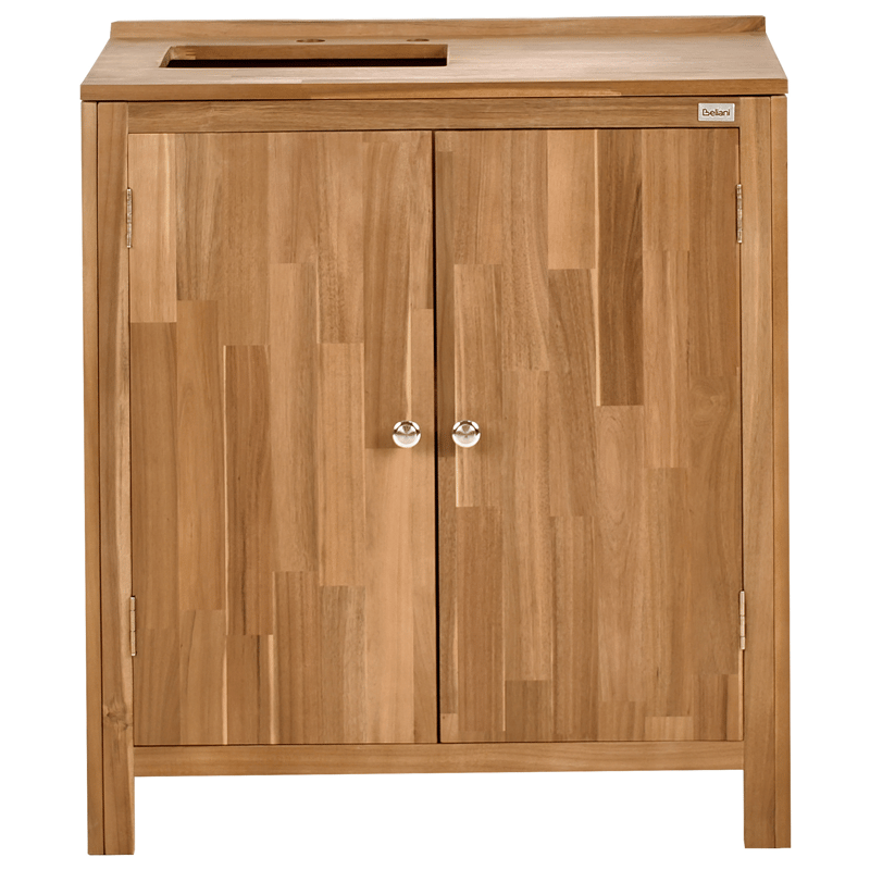 3-delt utekjøkken med vask Venosa akasietre - Brun/sølv - Hage - Griller - Utekjøkken - Komplette utekjøkken