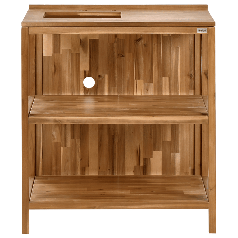 3-delt utekjøkken med vask Venosa akasietre - Brun/Svart/Sølv - Hage - Griller - Utekjøkken - Komplette utekjøkken