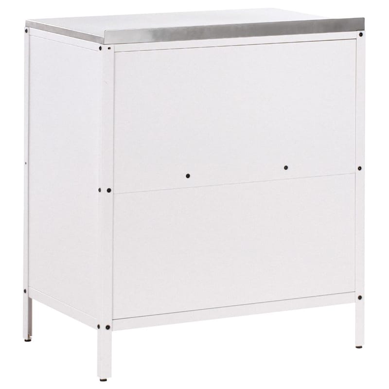 3-delt utekj cken med vask 4 da8rer Vilama - Hvit, Sølv - Hage - Griller - Utekjøkken - Komplette utekjøkken