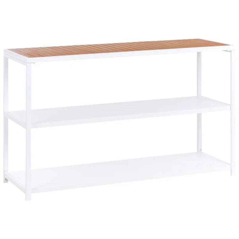 Kjøkkenøy for utendørsbruk Avetrana Stål, Hvit/Brun