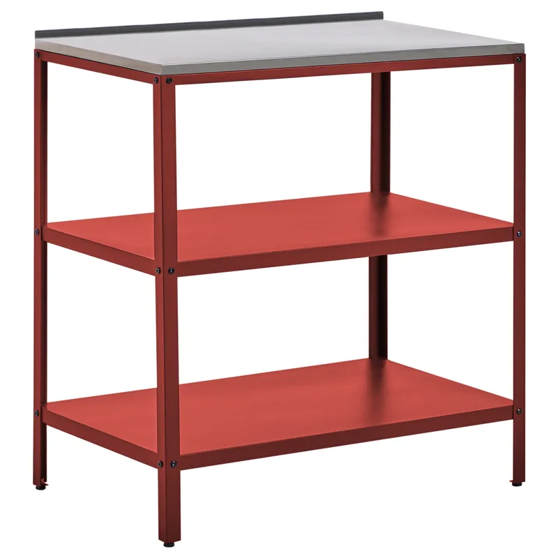 Kjøkkenøy for utendørsbruk Vilama, Rød/Sølv