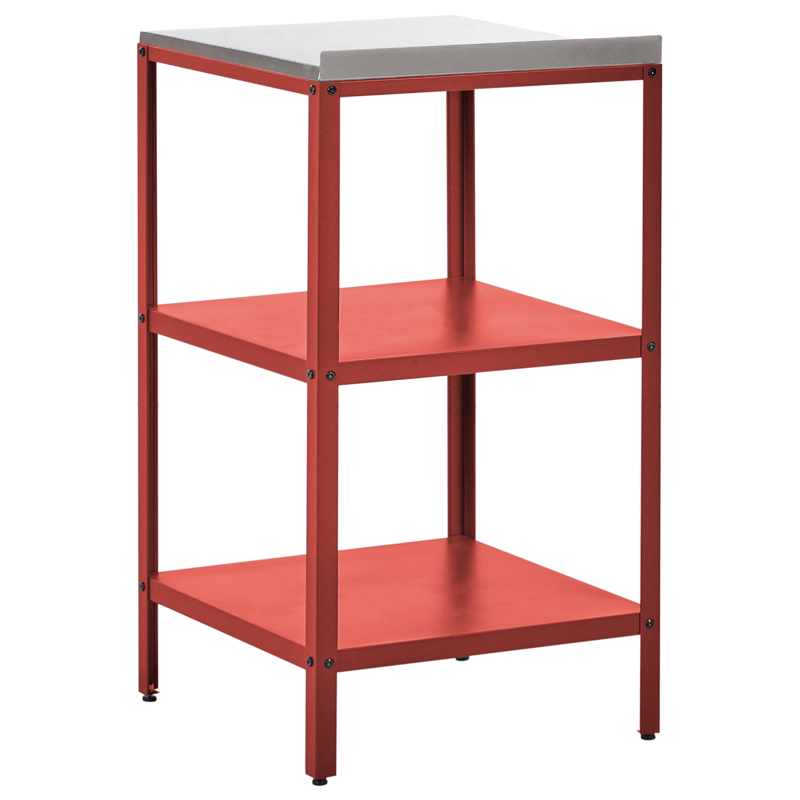 Kjøkkenøy for utendørsbruk Vilama Stål - Rød/Sølv - Hage - Griller - Utekjøkken - Komplette utekjøkken