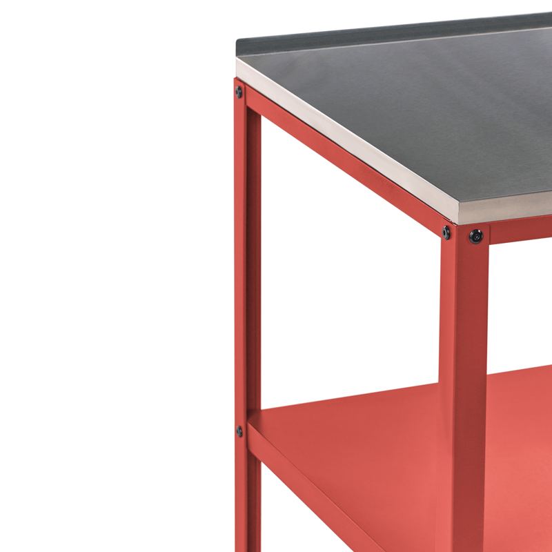 Kjøkkenøy for utendørsbruk Vilama Stål - Rød/Sølv - Hage - Griller - Utekjøkken - Komplette utekjøkken