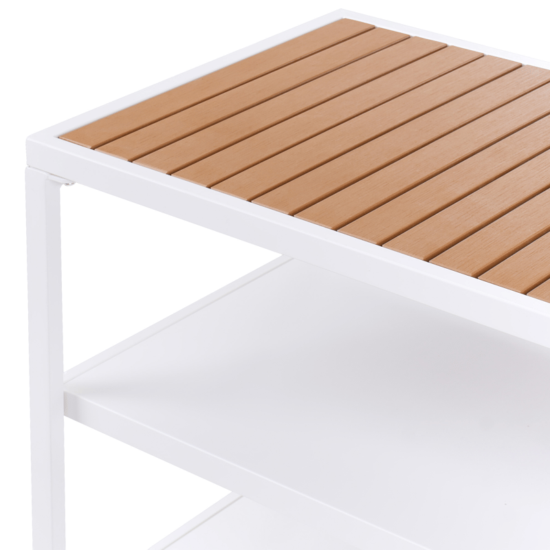 Kjøkkenøy med vask for utendørsbruk Avetrana - Hvit/Brun - Hage - Griller - Utekjøkken - Komplette utekjøkken