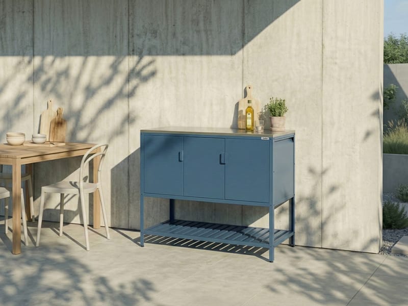 Kjøkkenskap for utendørsbruk Maenza Stål - Blå/Sølv - Hage - Griller - Utekjøkken - Komplette utekjøkken