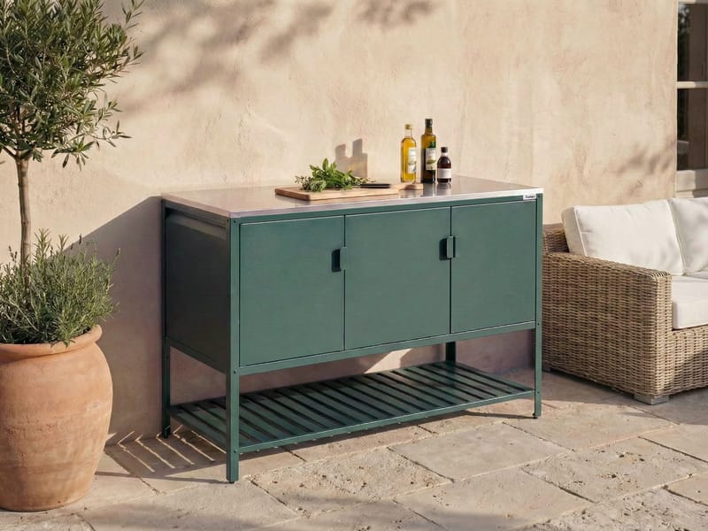 Kjøkkenskap for utendørsbruk Maenza Stål - Grønn/Sølv - Hage - Griller - Utekjøkken - Komplette utekjøkken