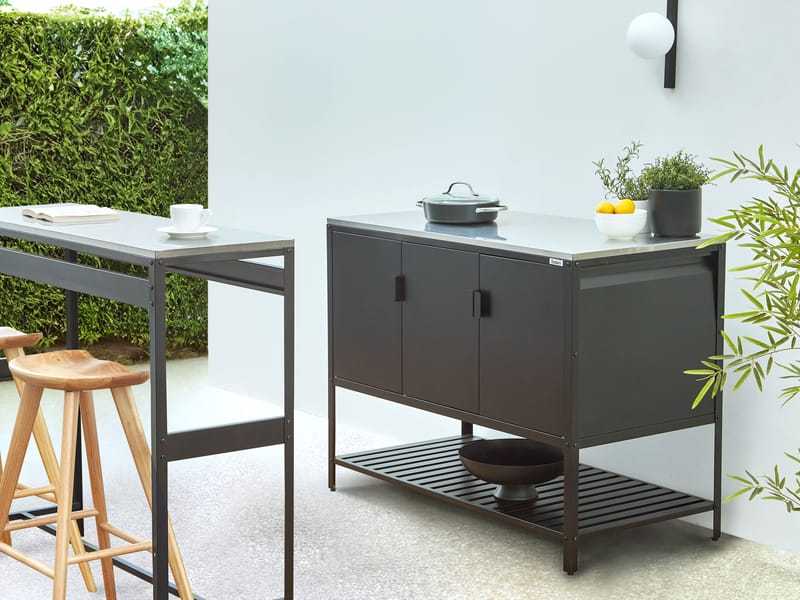 Kjøkkenskap for utendørsbruk Maenza Stål - Svart/sølv - Hage - Griller - Utekjøkken - Komplette utekjøkken