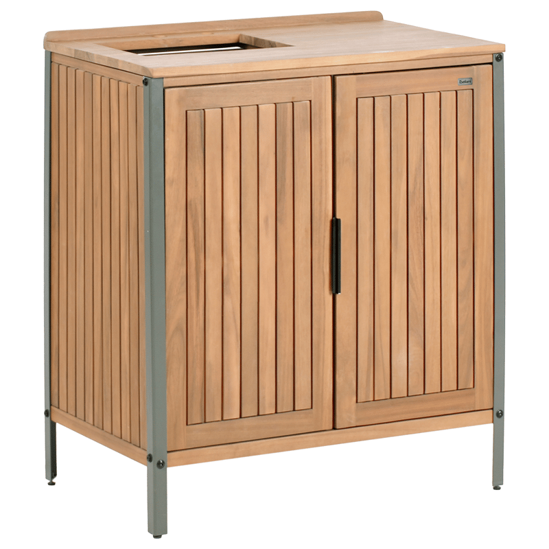 Kjøkkenskap med vask for utendørsbruk Ivrea akasietre - Brun/sølv/grå - Hage - Griller - Utekjøkken - Komplette utekjøkken