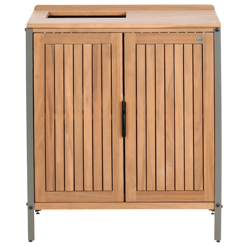 Kjøkkenskap med vask for utendørsbruk Ivrea akasietre - Brun/sølv/grå - Hage - Griller - Utekjøkken - Komplette utekjøkken