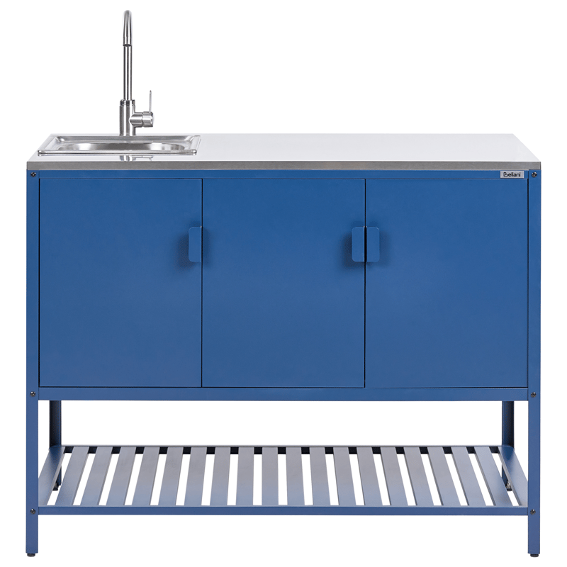 Kjøkkenskap med vask for utendørsbruk Maenza Stål - Blå/Sølv - Hage - Griller - Utekjøkken - Komplette utekjøkken