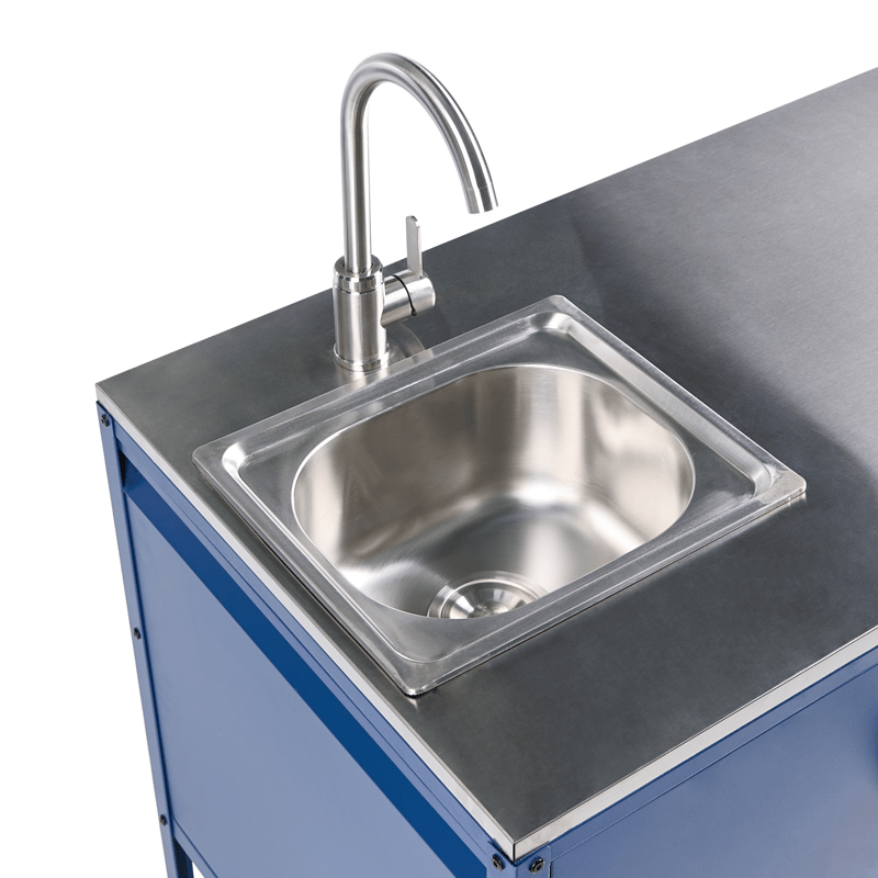Kjøkkenskap med vask for utendørsbruk Maenza Stål - Blå/Sølv - Hage - Griller - Utekjøkken - Komplette utekjøkken