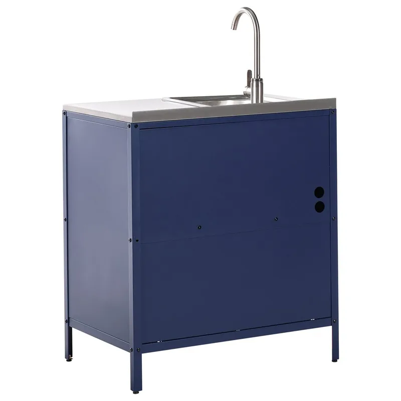 Kjøkkenskap med vask Vilama - Blå, Sølv - Hage - Griller - Utekjøkken - Komplette utekjøkken