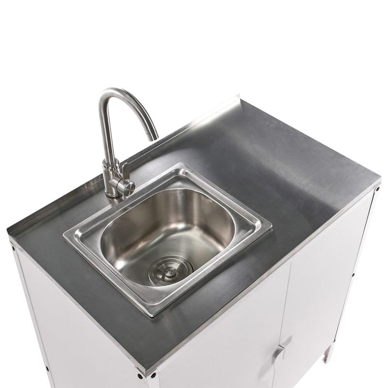 Kjøkkenskap med vask Vilama - Hvit, Sølv - Hage - Griller - Utekjøkken - Komplette utekjøkken