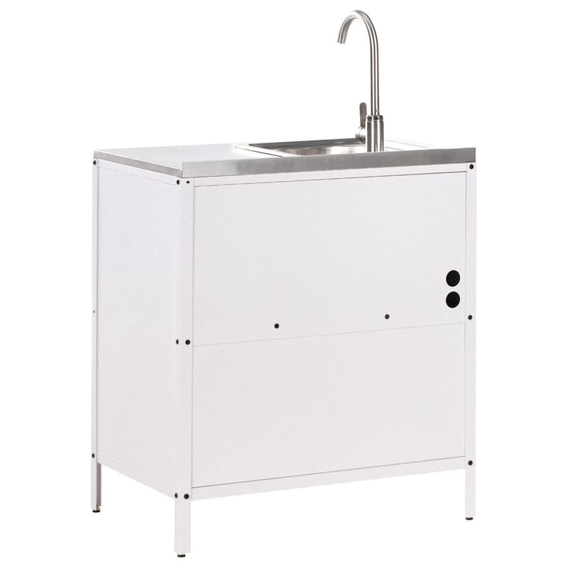 Kjøkkenskap med vask Vilama - Hvit, Sølv - Hage - Griller - Utekjøkken - Komplette utekjøkken