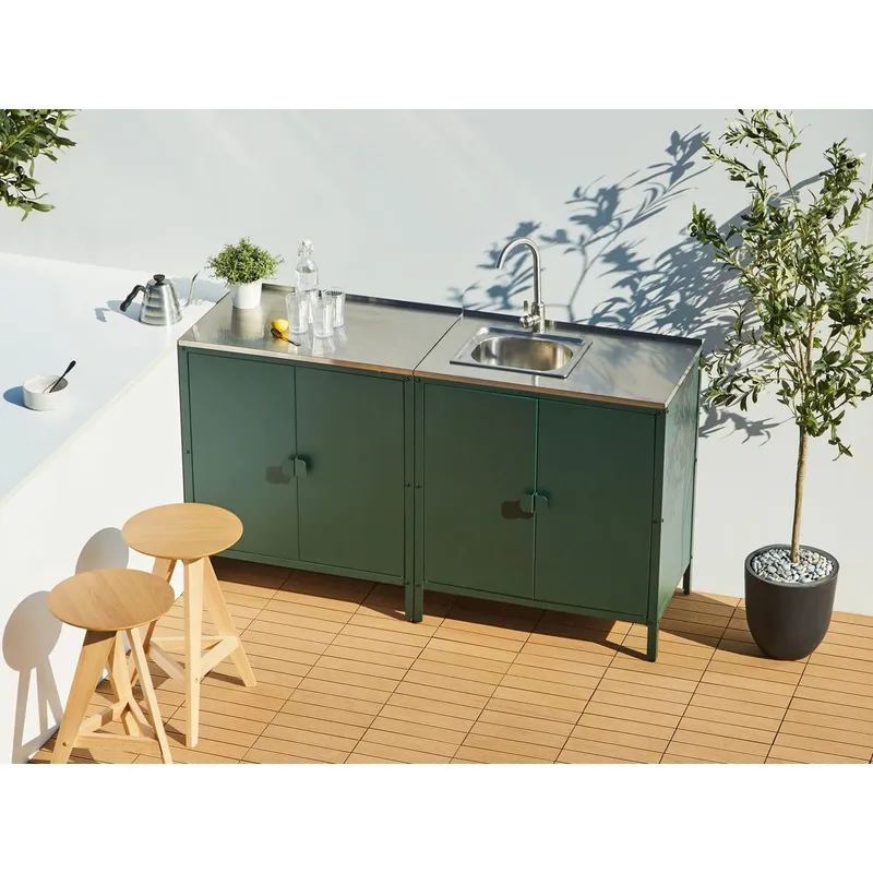 Kjøkkenskap Vilama - Grønn, Sølv - Hage - Griller - Utekjøkken - Komplette utekjøkken