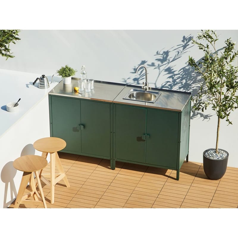 Kjøkkenskap Vilama - Grønn, Sølv - Hage - Griller - Utekjøkken - Komplette utekjøkken