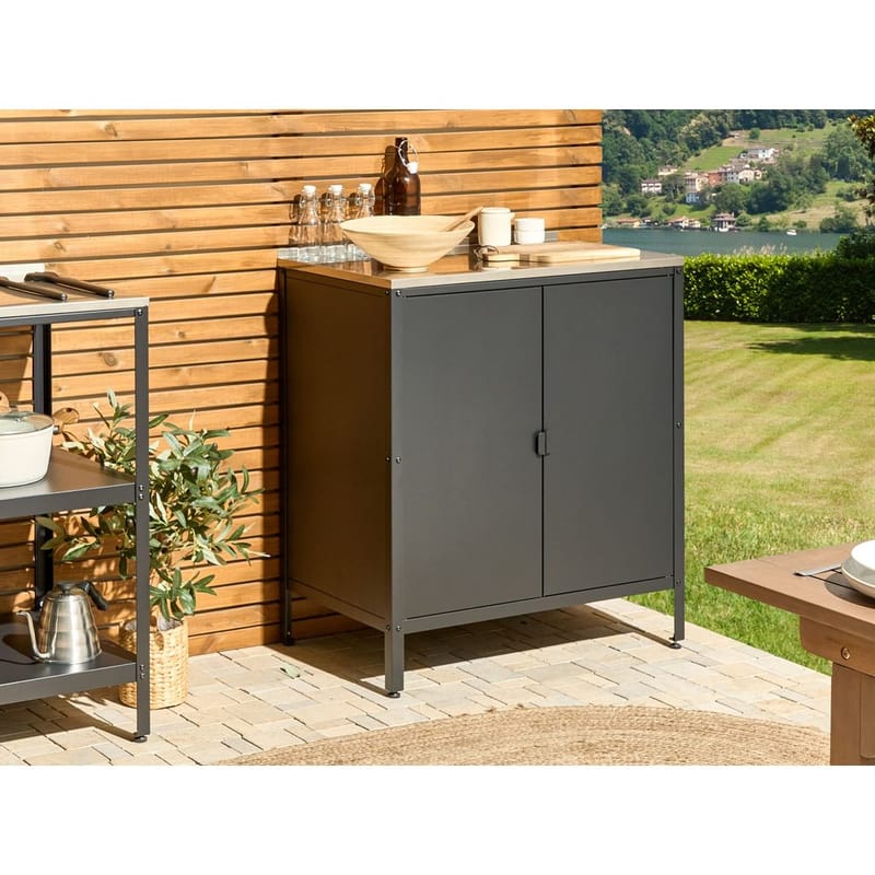 Kjøkkenskap Vilama - Svart, Sølv - Hage - Griller - Utekjøkken - Komplette utekjøkken