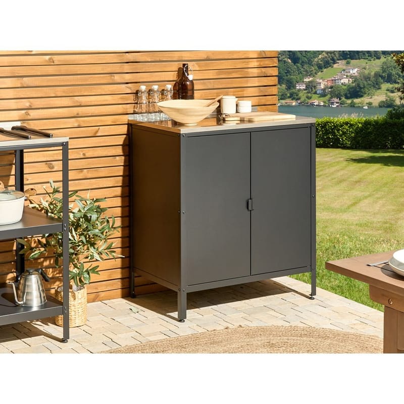 Kjøkkenskap Vilama - Svart, Sølv - Hage - Griller - Utekjøkken - Komplette utekjøkken