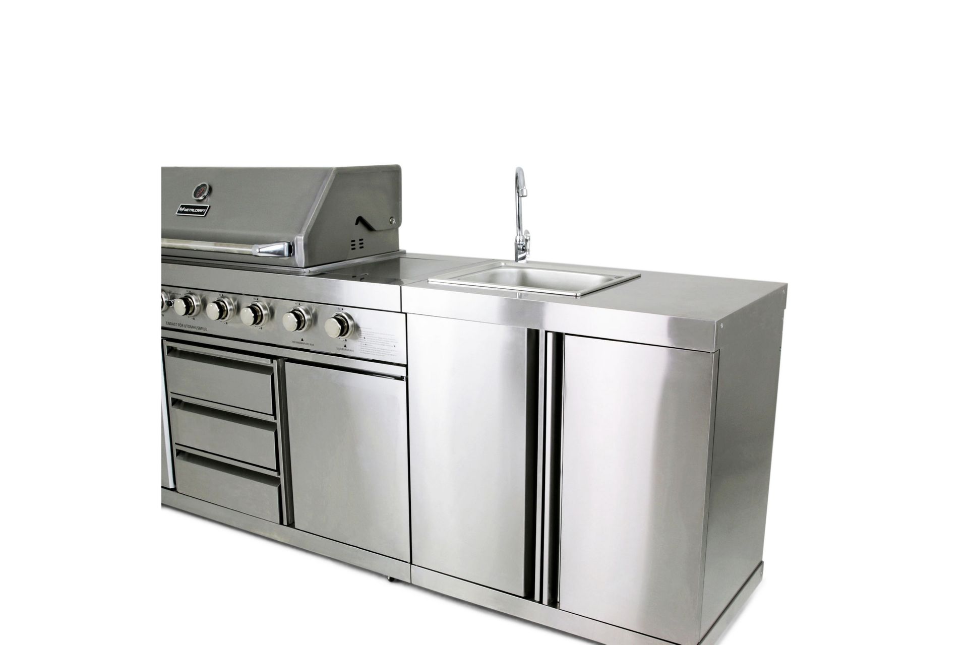 Miami Kjøleskap til gassgrill Sølv - Metalcraft - Hage - Griller - Utekjøkken - Komplette utekjøkken