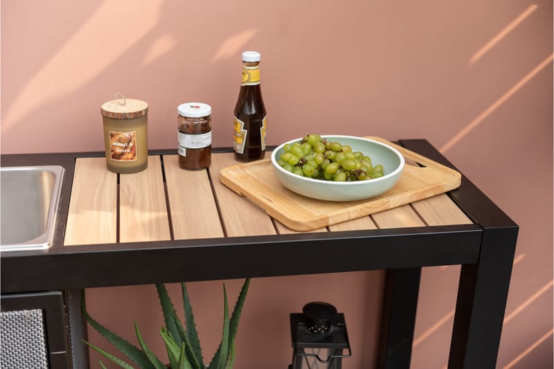 Panama Utendørskjøkken uten grill 132x48 cm Svart - Lifestyle Garden - Hage - Griller - Utekjøkken - Komplette utekjøkken