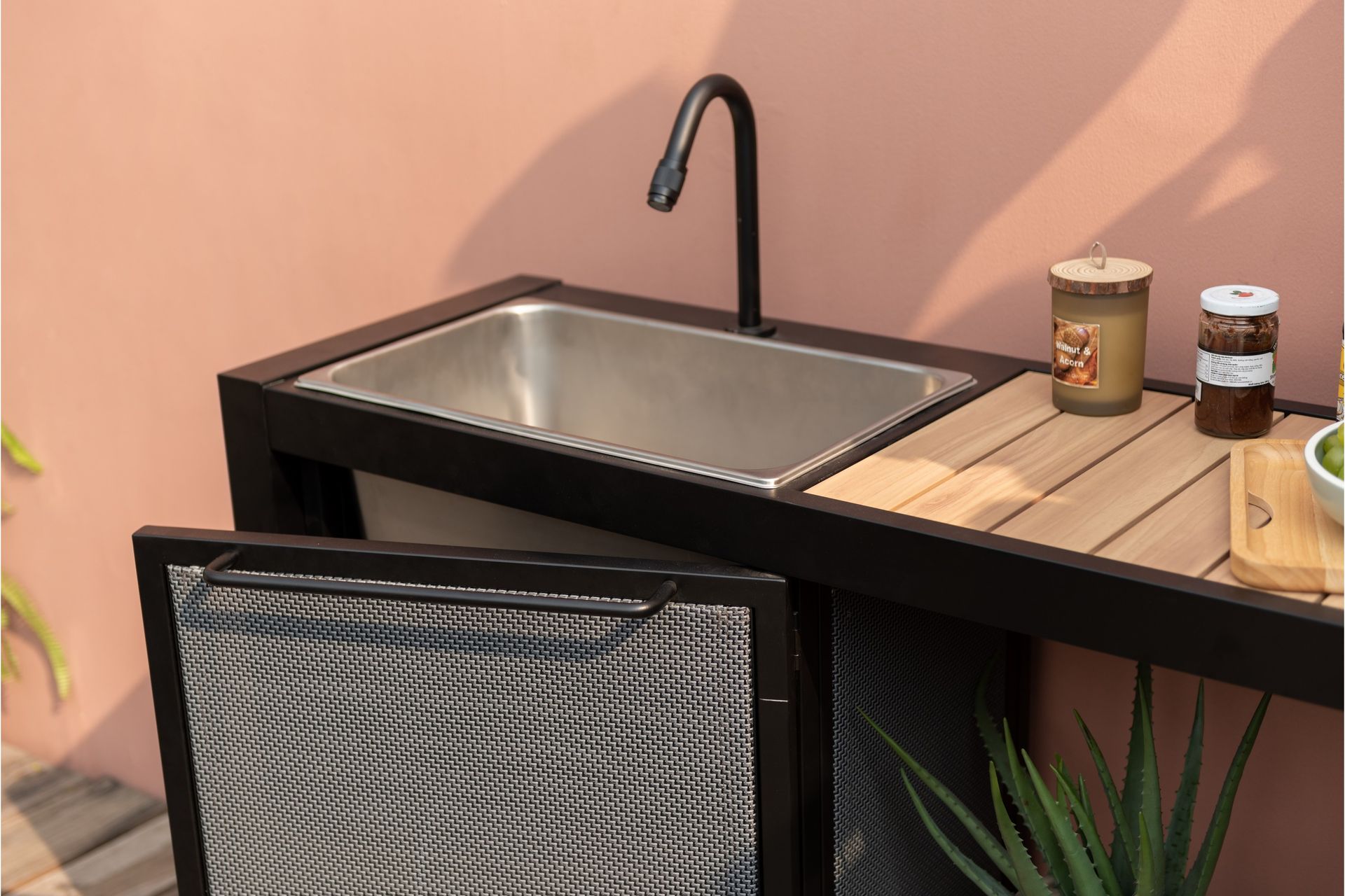 Panama Utendørskjøkken uten grill 132x48 cm Svart - Lifestyle Garden - Hage - Griller - Utekjøkken - Komplette utekjøkken