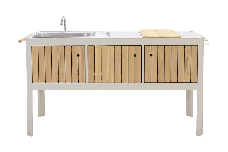 Portals Utekjøkken 174 cm - Hvit/Tre - Hage - Griller - Utekjøkken - Komplette utekjøkken