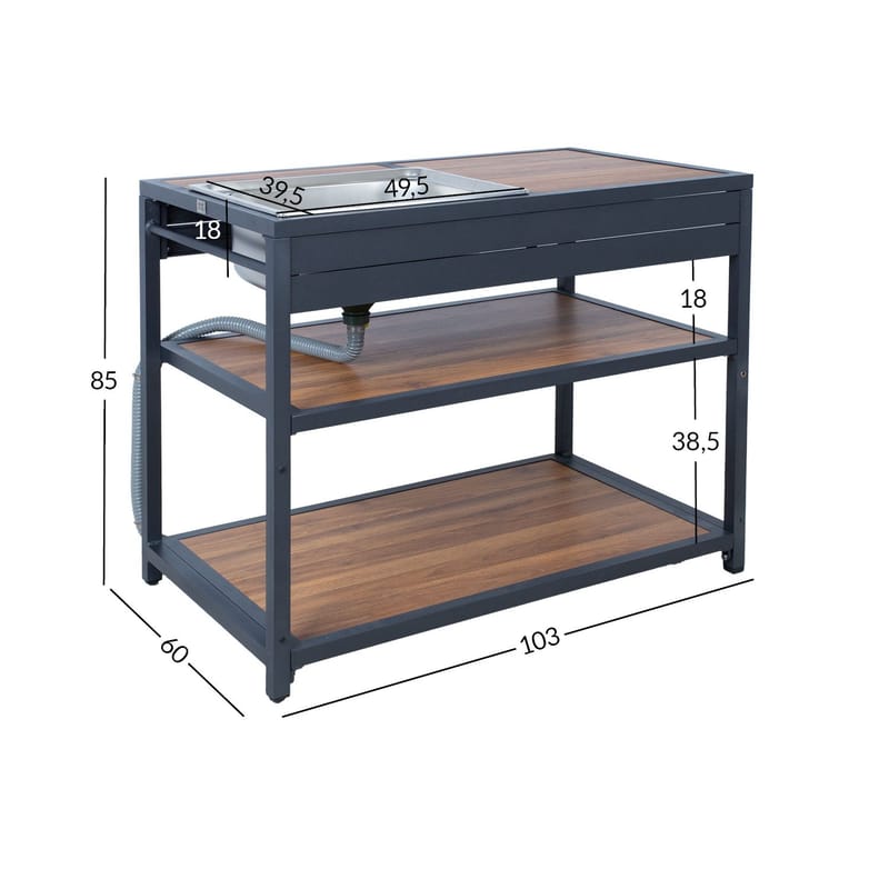 Outdoor Kitchen Module HOME4YOU - Grå - Hage - Griller - Utekjøkken - Komplette utekjøkken