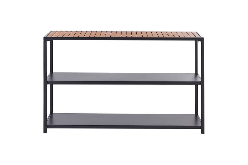 Trädgårdskök Beliani Avetrana 150x50x90 cm Black||Light wood - Hage - Griller - Utekjøkken - Bygg ditt eget utekjøkken