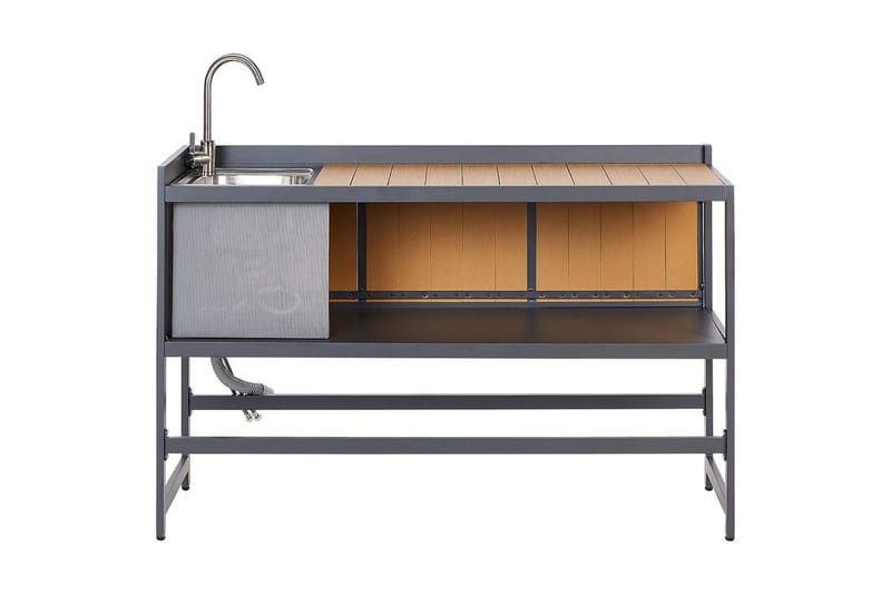 Trädgårdskök Beliani Ortisei Grå Light wood||Grey - Hage - Griller - Utekjøkken - Komplette utekjøkken