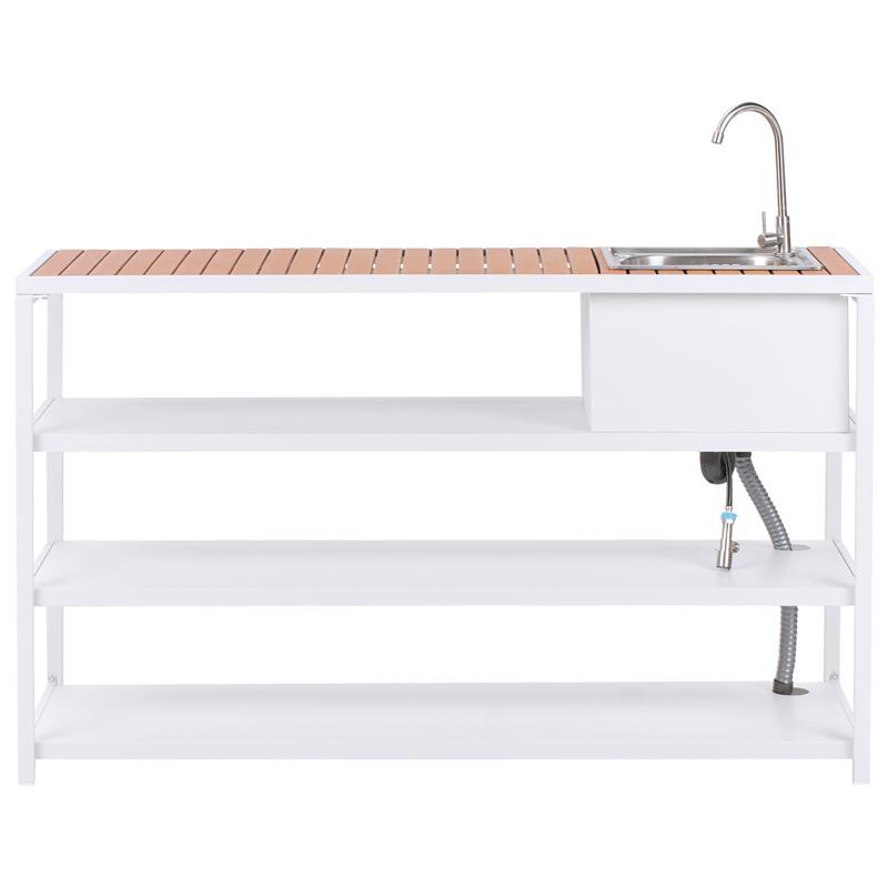 Utekjøkken med vask Avetrana Stål - Hvit/Brun - Hage - Griller - Utekjøkken - Komplette utekjøkken